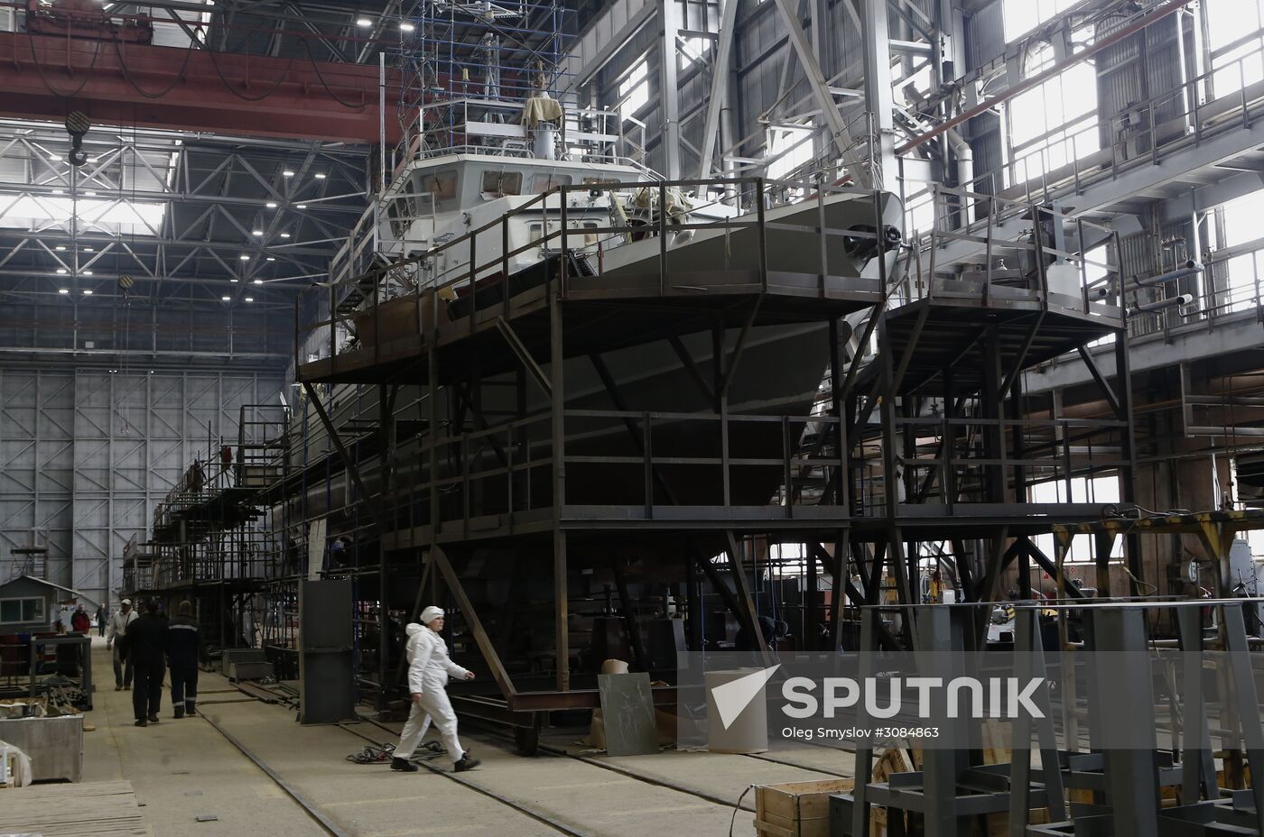 Launching Grachonok anti-terror vessel in Rybinsk