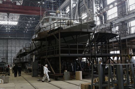 Launching Grachonok anti-terror vessel in Rybinsk