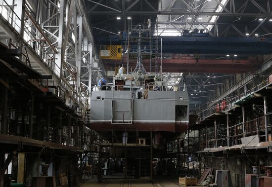Launching Grachonok anti-terror vessel in Rybinsk
