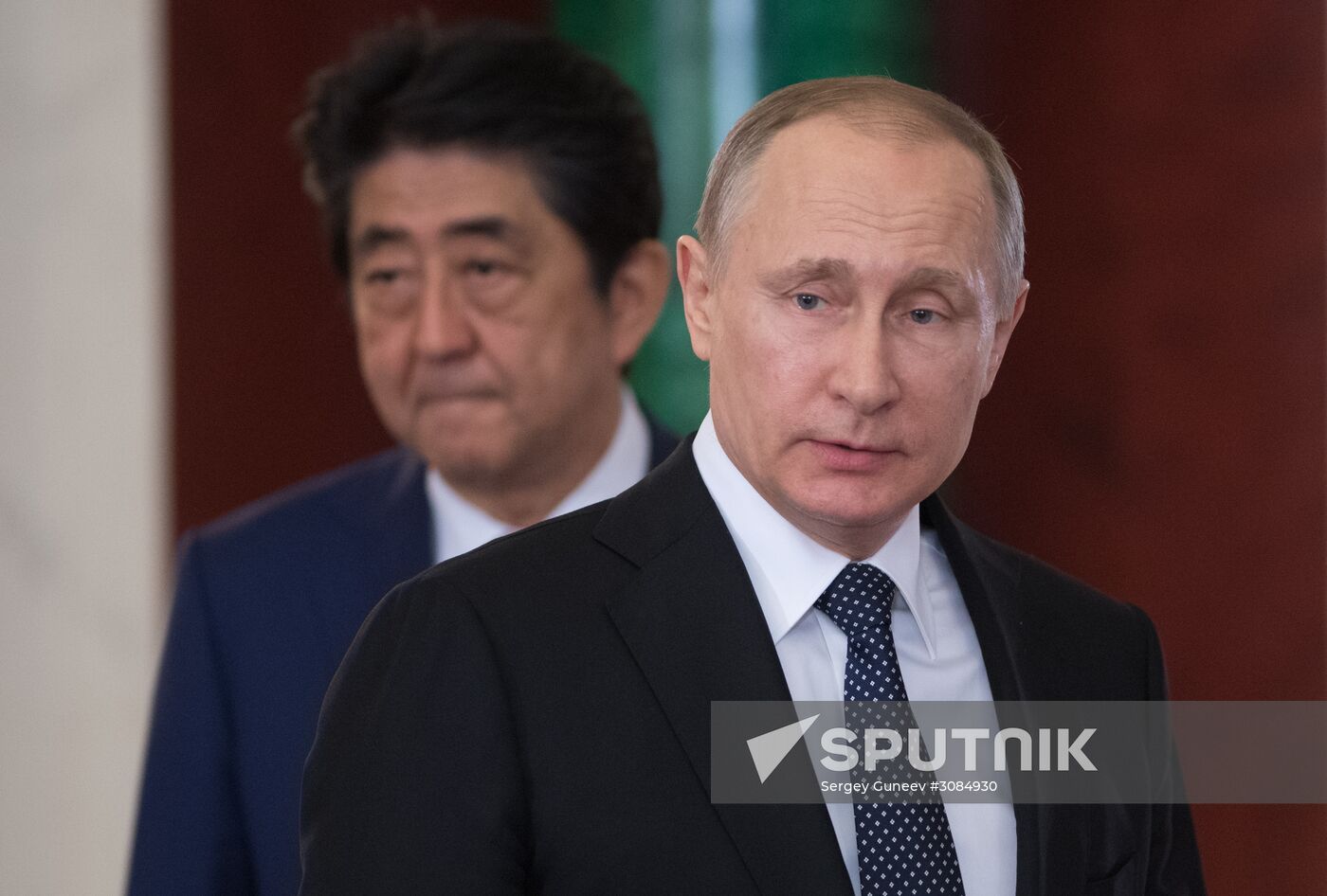 Russian President Vladimir Putin meets with Japanese Prime Minister Shinzo Abe