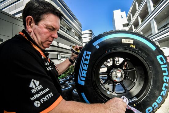 Preparations for Russian leg of Formula One World Championship circuit racing series