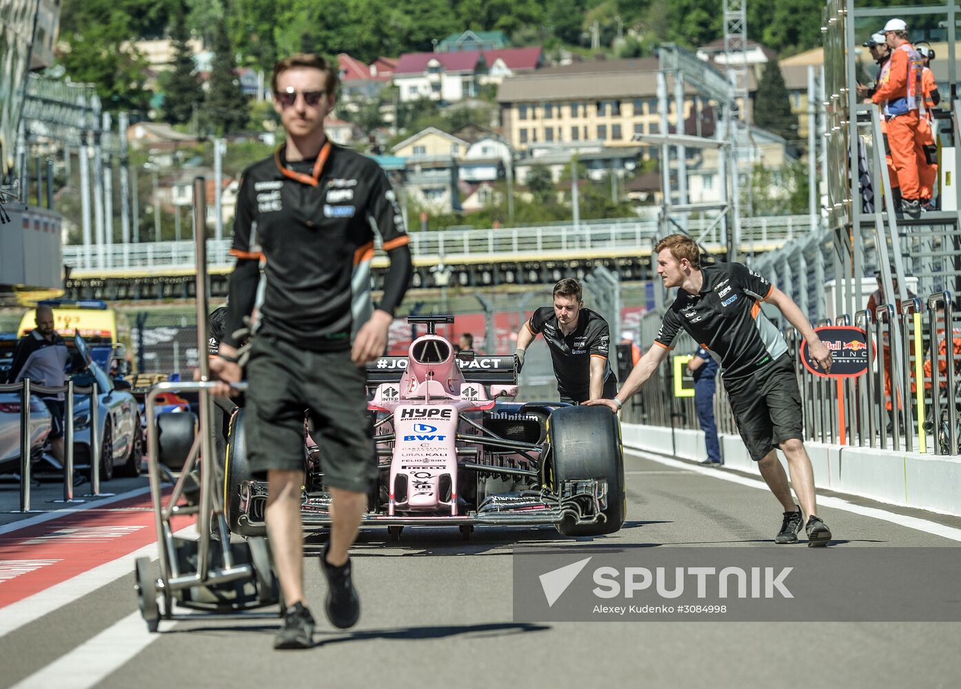 Preparations for Russian leg of Formula One World Championship circuit racing series
