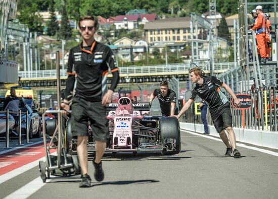 Preparations for Russian leg of Formula One World Championship circuit racing series