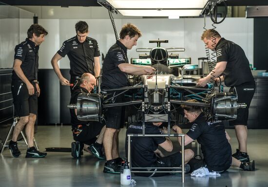 Preparations for Russian leg of Formula One World Championship circuit racing series