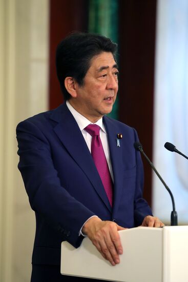 Russian President Vladimir Putin meets with Japanese Prime Minister Shinzo Abe