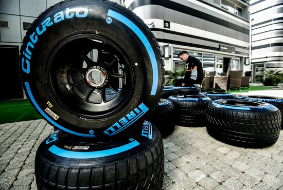 Preparations for Russian leg of Formula One World Championship circuit racing series