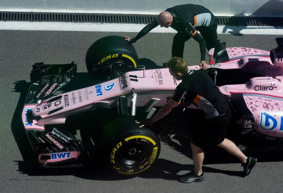 Preparations for Russian leg of Formula One World Championship circuit racing series