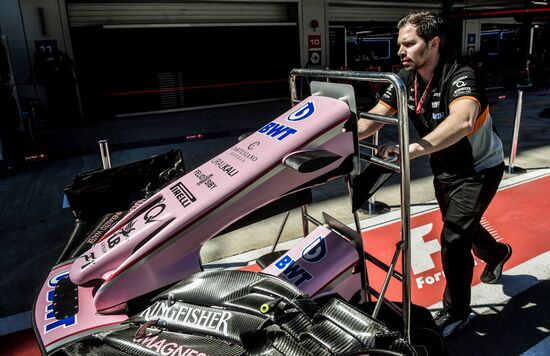 Preparations for Russian leg of Formula One World Championship circuit racing series