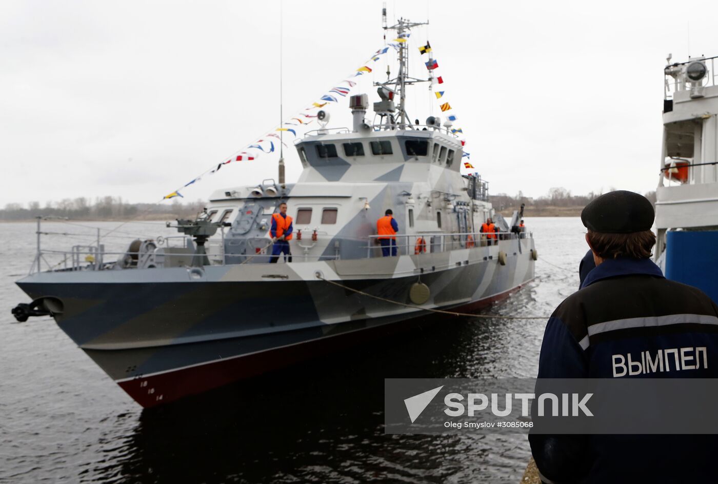 Launching Grachonok anti-terror vessel in Rybinsk