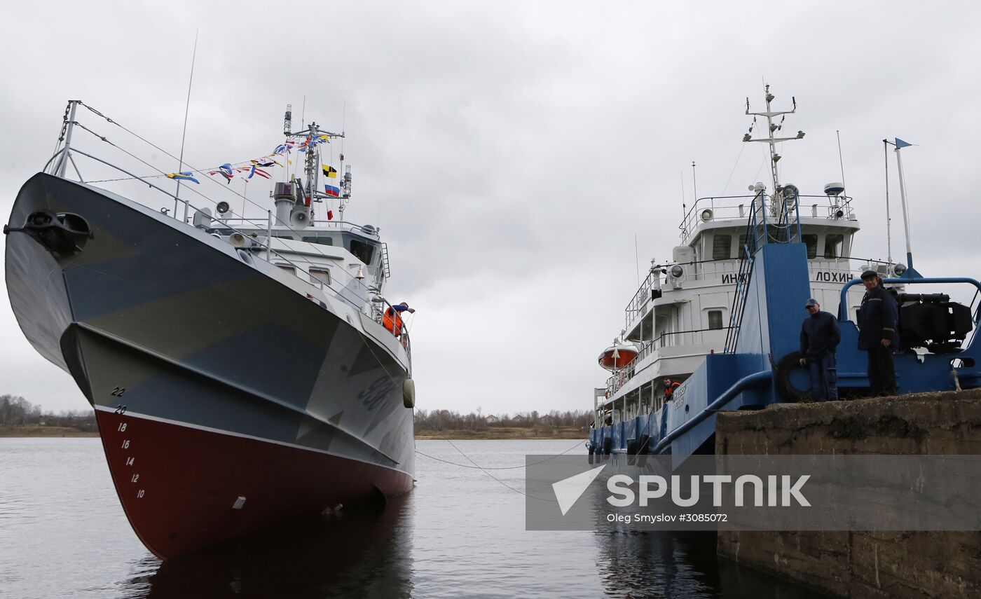 Launching Grachonok anti-terror vessel in Rybinsk
