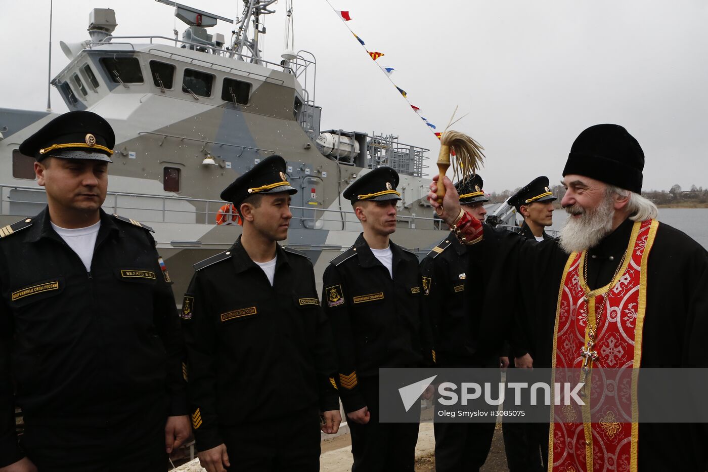Launching Grachonok anti-terror vessel in Rybinsk