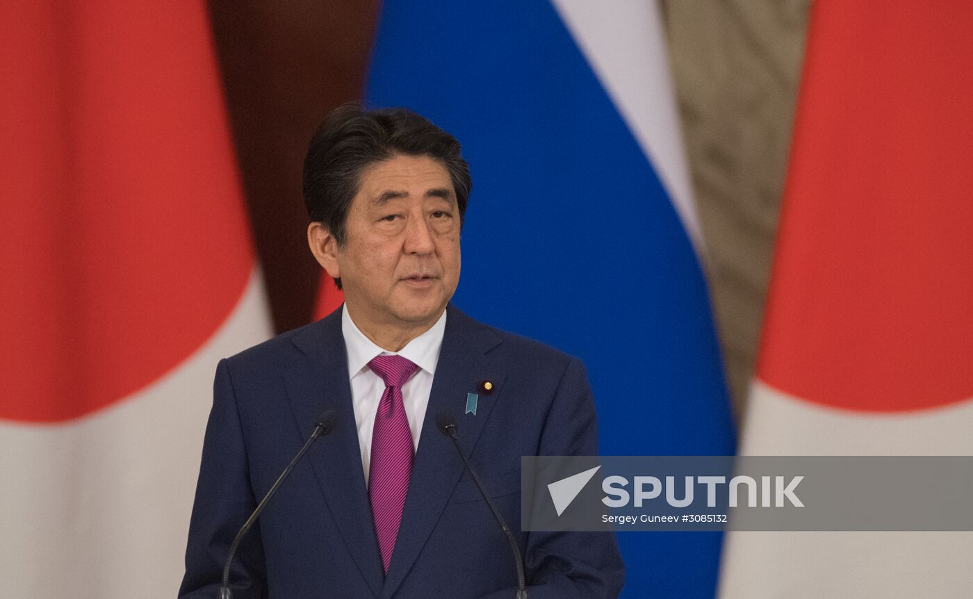 Russian President Vladimir Putin meets with Japanese Prime Minister Shinzo Abe