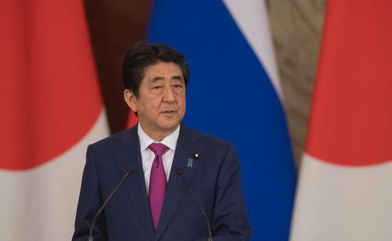 Russian President Vladimir Putin meets with Japanese Prime Minister Shinzo Abe
