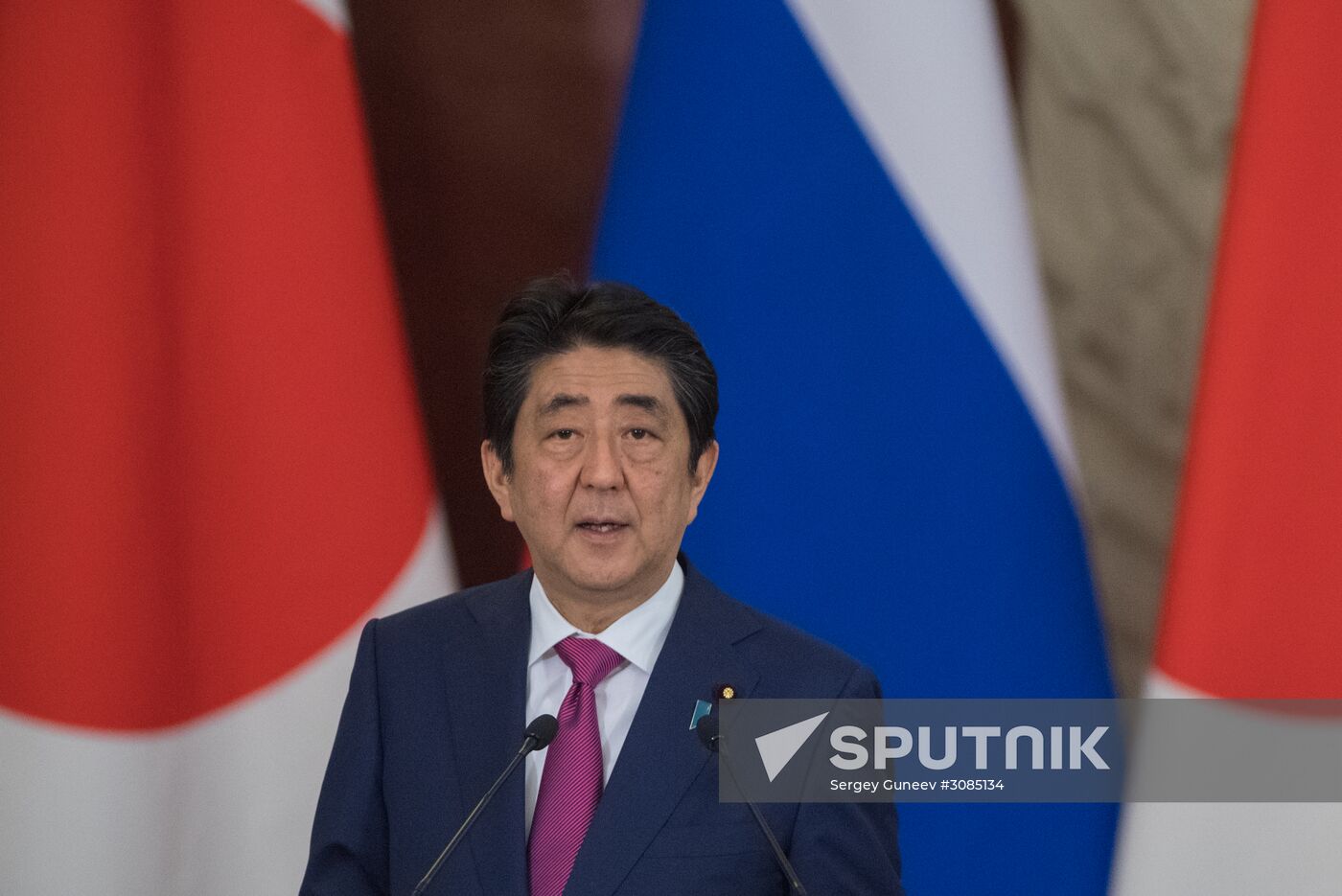Russian President Vladimir Putin meets with Japanese Prime Minister Shinzo Abe