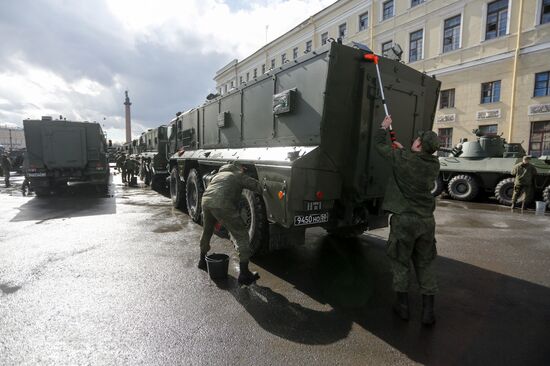 Victory Day Parade rehearsal in St. Petersburg
