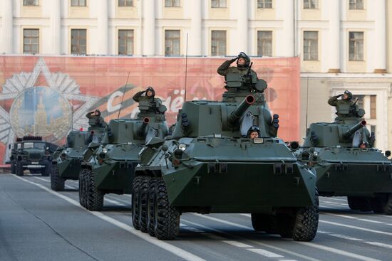 Victory Day Parade rehearsal in St. Petersburg