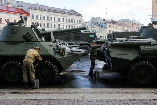Victory Day Parade rehearsal in St. Petersburg
