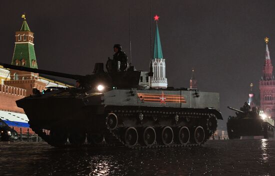 Rehearsing for Victory Day parade on Red Square