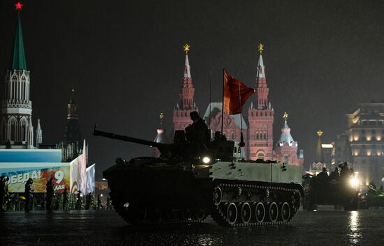 Rehearsing for Victory Day parade on Red Square