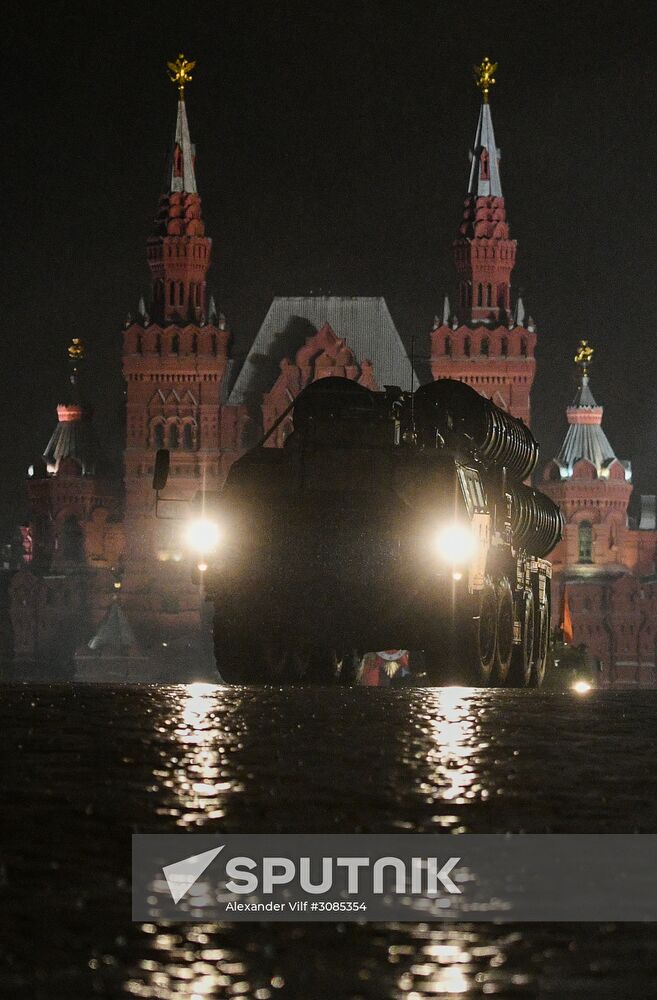 Rehearsing for Victory Day parade on Red Square