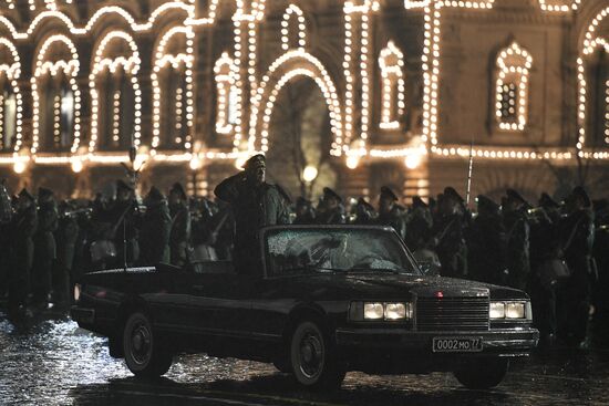 Rehearsing for Victory Day parade on Red Square