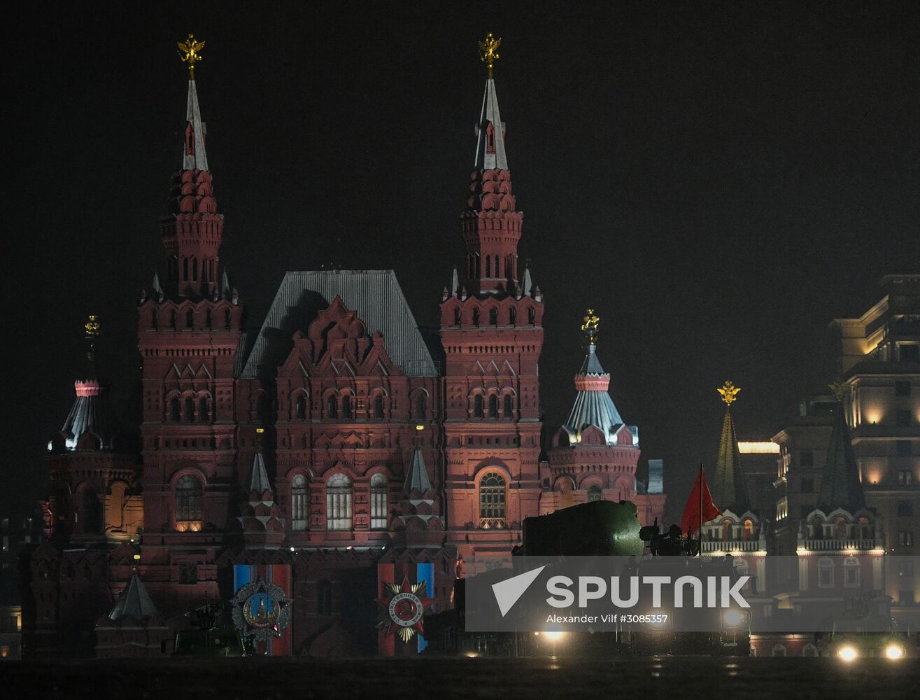 Rehearsing for Victory Day parade on Red Square