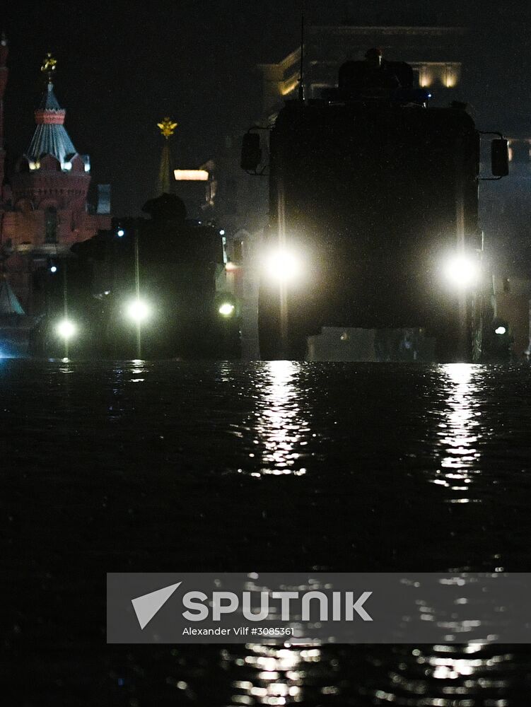 Rehearsing for Victory Day parade on Red Square