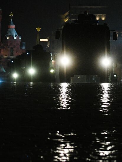 Rehearsing for Victory Day parade on Red Square