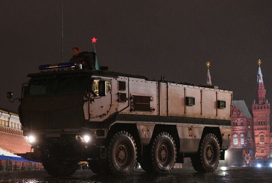 Rehearsing for Victory Day parade on Red Square