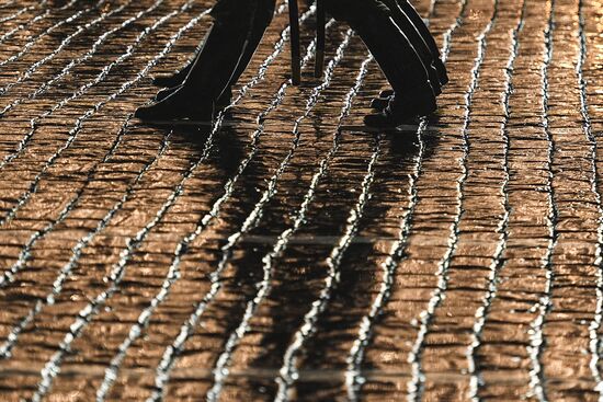 Rehearsing for Victory Day parade on Red Square