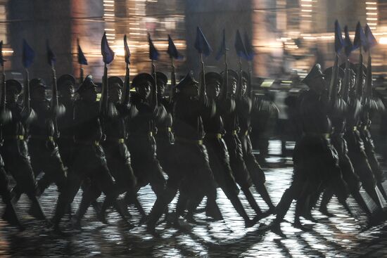 Rehearsing for Victory Day parade on Red Square