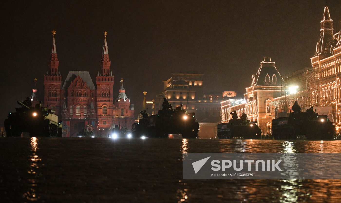 Rehearsing for Victory Day parade on Red Square