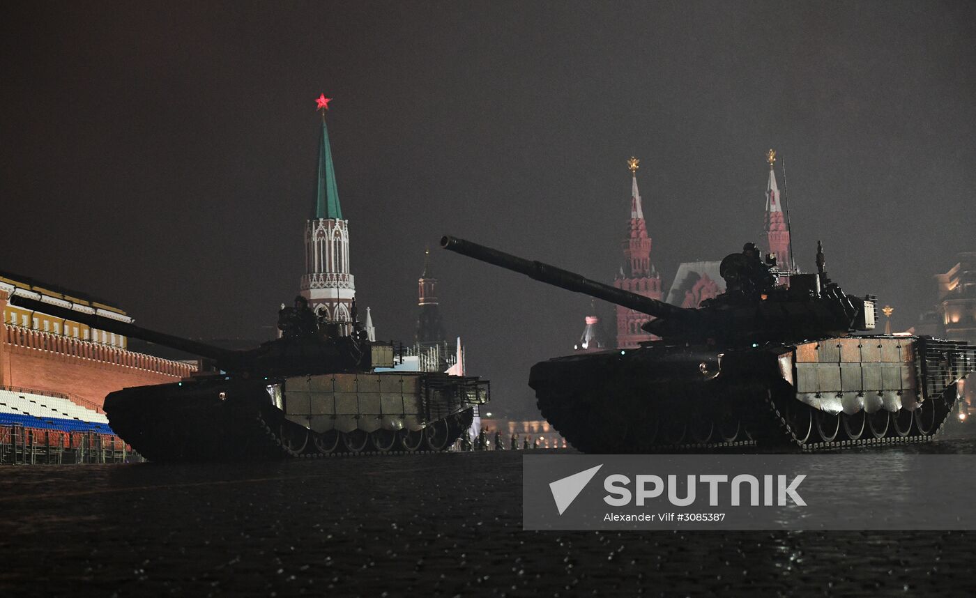 Rehearsing for Victory Day parade on Red Square