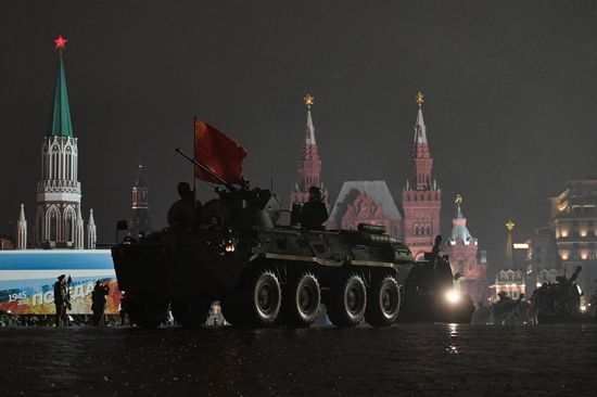 Victory Day Parade practice on Red Square