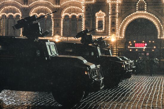 Rehearsing for Victory Day parade on Red Square