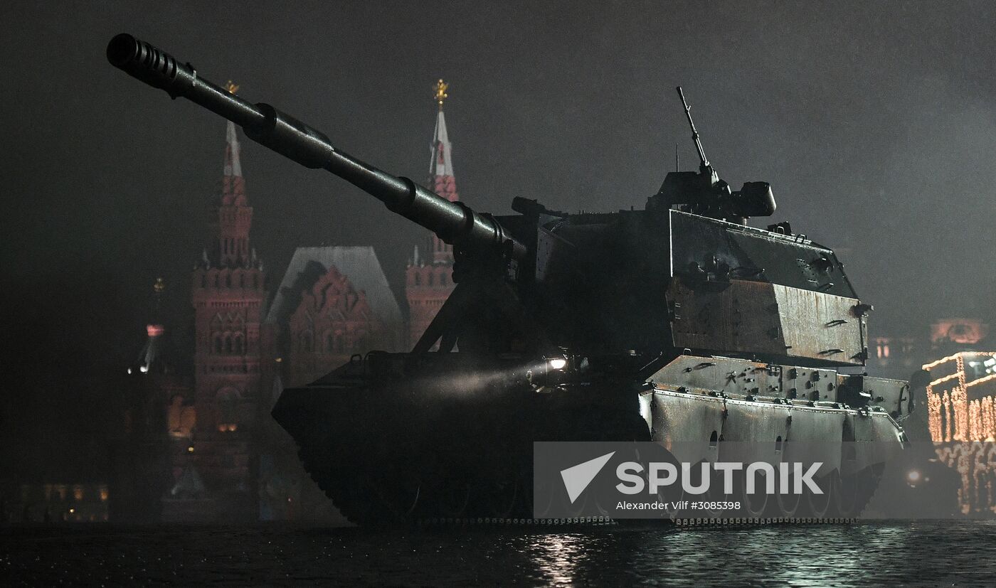Rehearsing for Victory Day parade on Red Square
