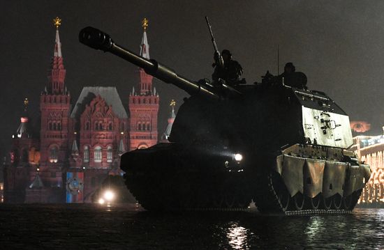 Victory Day Parade rehearsal on Red Square