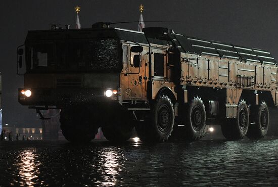 Rehearsing for Victory Day parade on Red Square