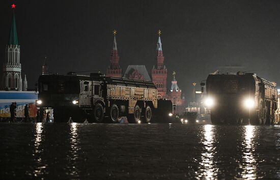 Rehearsing for Victory Day parade on Red Square