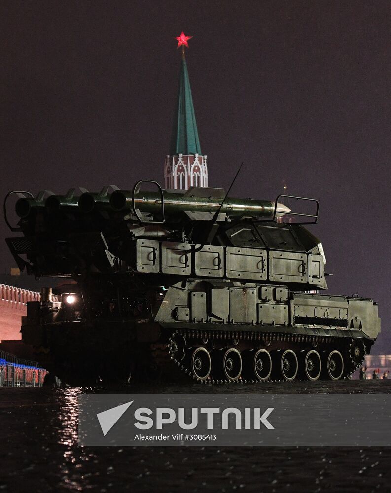 Rehearsing for Victory Day parade on Red Square