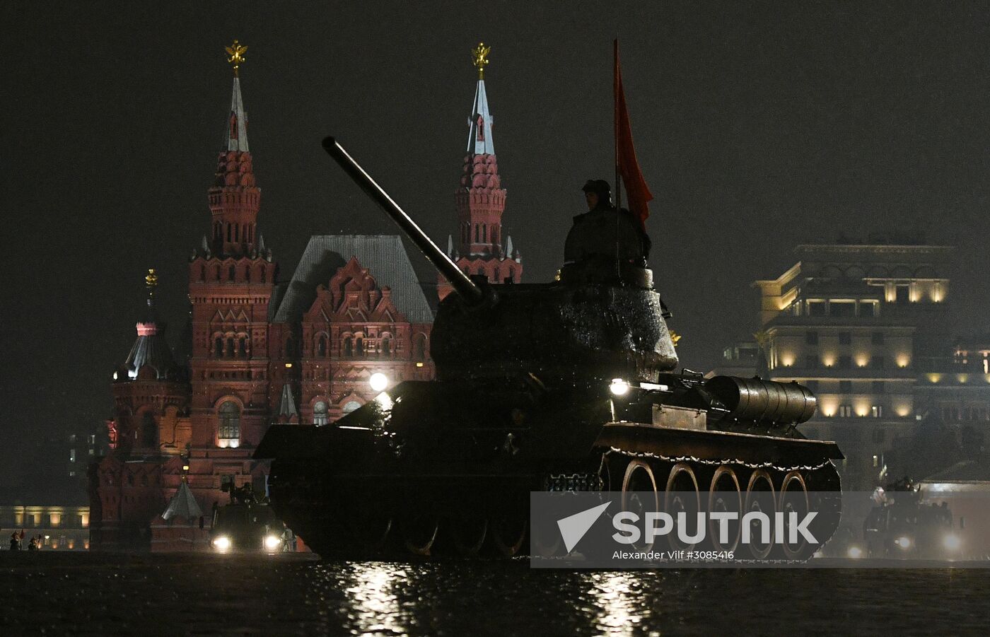 Rehearsing for Victory Day parade on Red Square