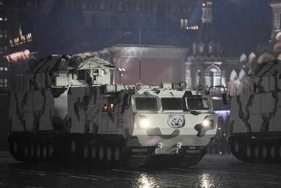 Rehearsing for Victory Day parade on Red Square