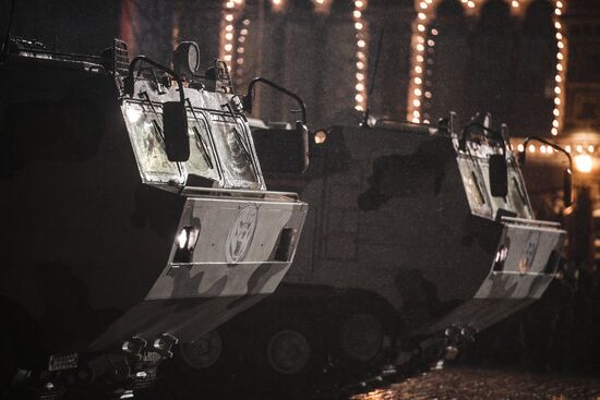 Rehearsing for Victory Day parade on Red Square