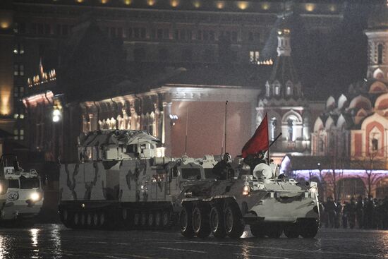 Rehearsing for Victory Day parade on Red Square