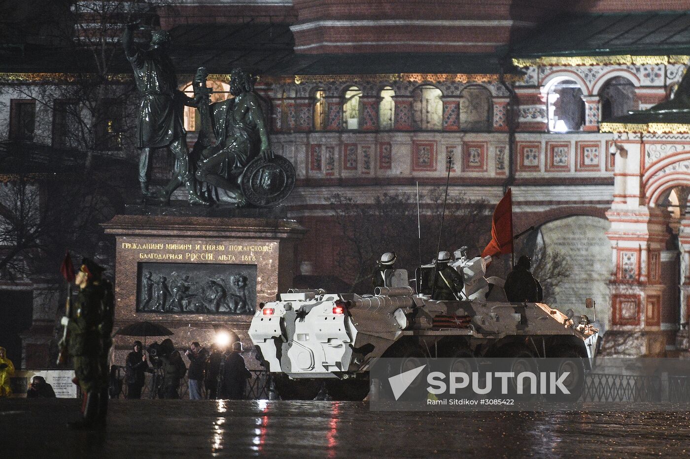 Rehearsing for Victory Day parade on Red Square