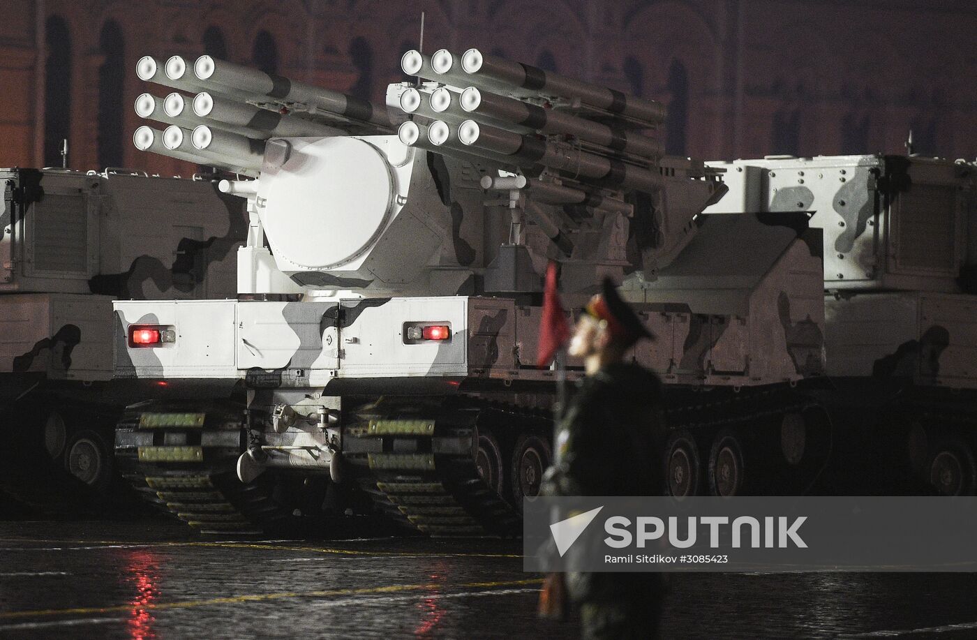 Rehearsing for Victory Day parade on Red Square