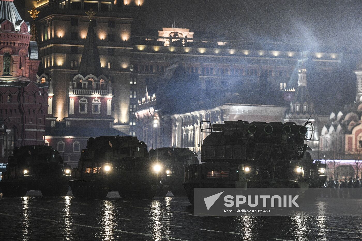 Rehearsing for Victory Day parade on Red Square