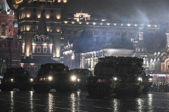 Rehearsing for Victory Day parade on Red Square