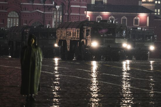 Rehearsing for Victory Day parade on Red Square