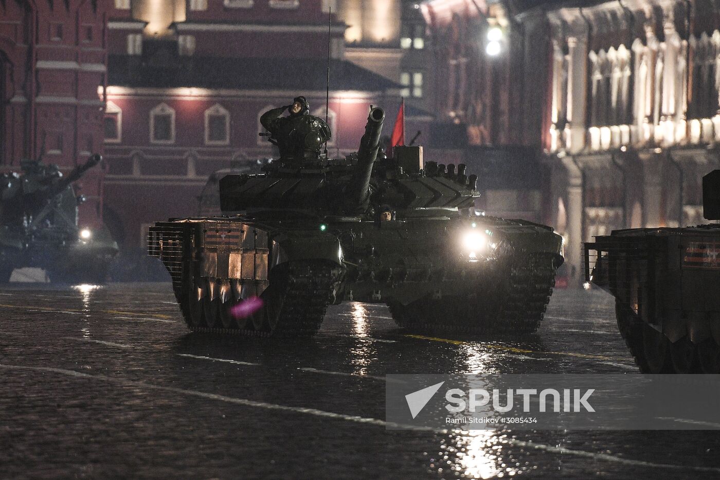 Rehearsing for Victory Day parade on Red Square